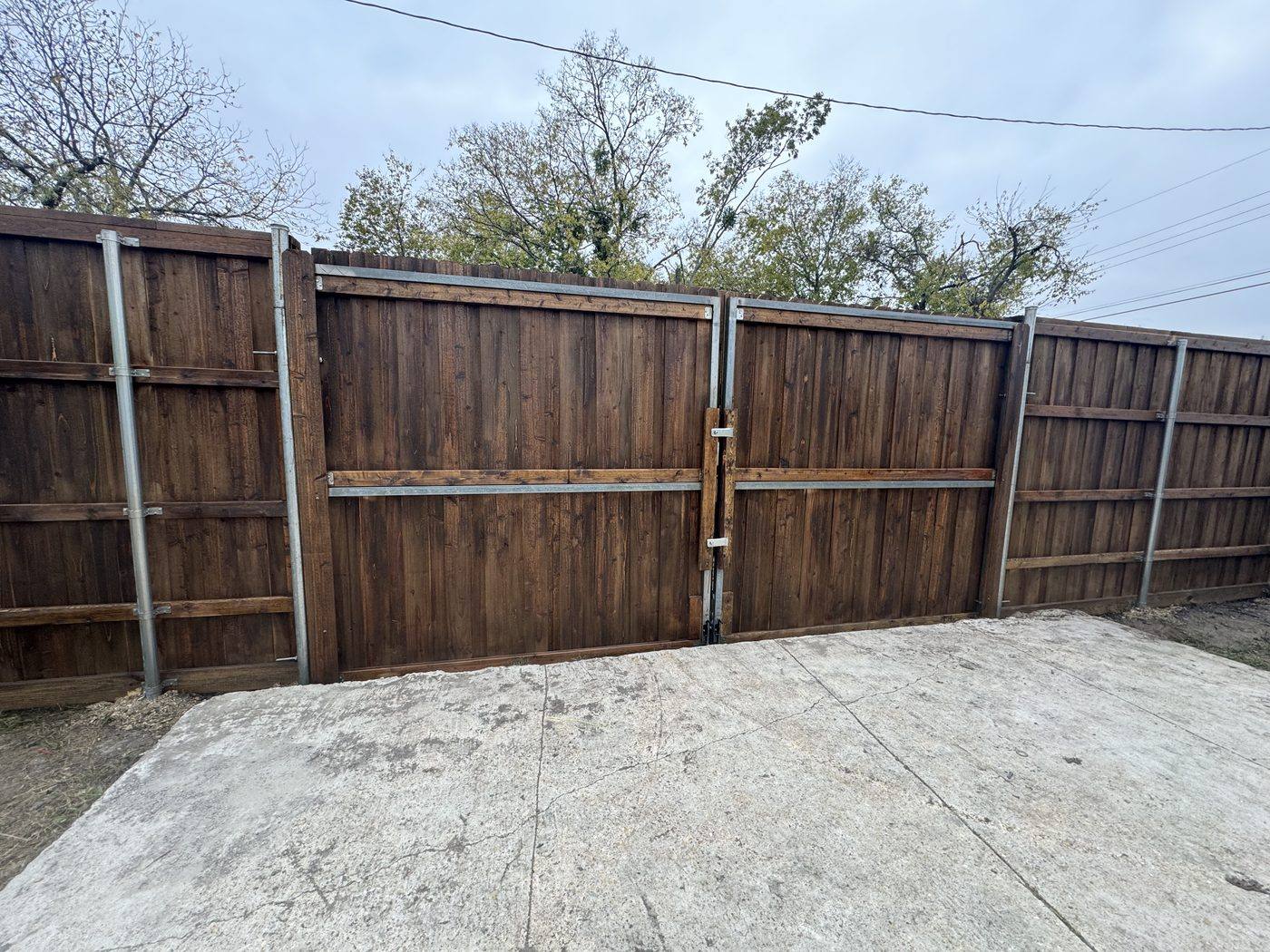 Cedar fence with double gate