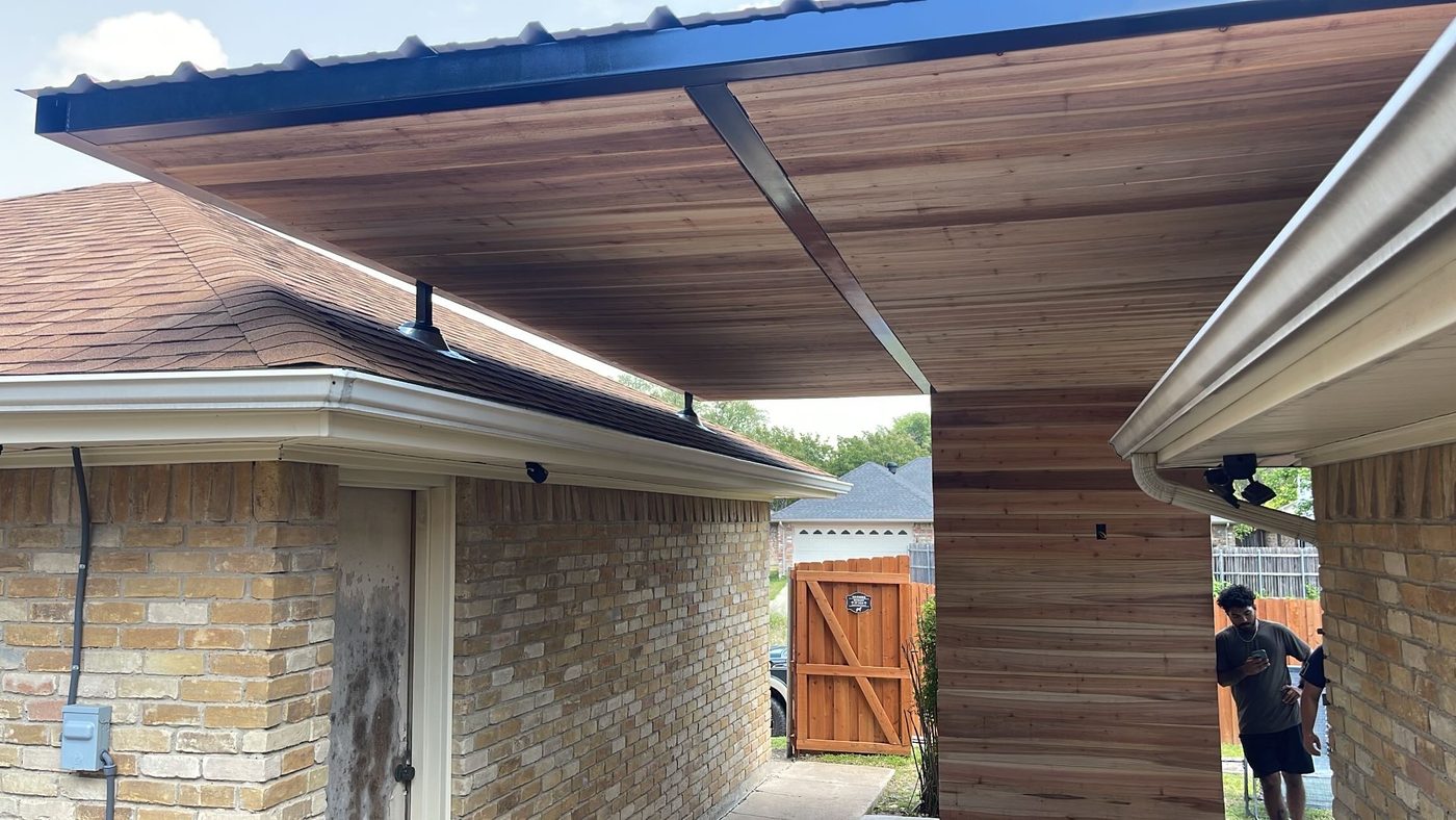 Cedar patio screen installation